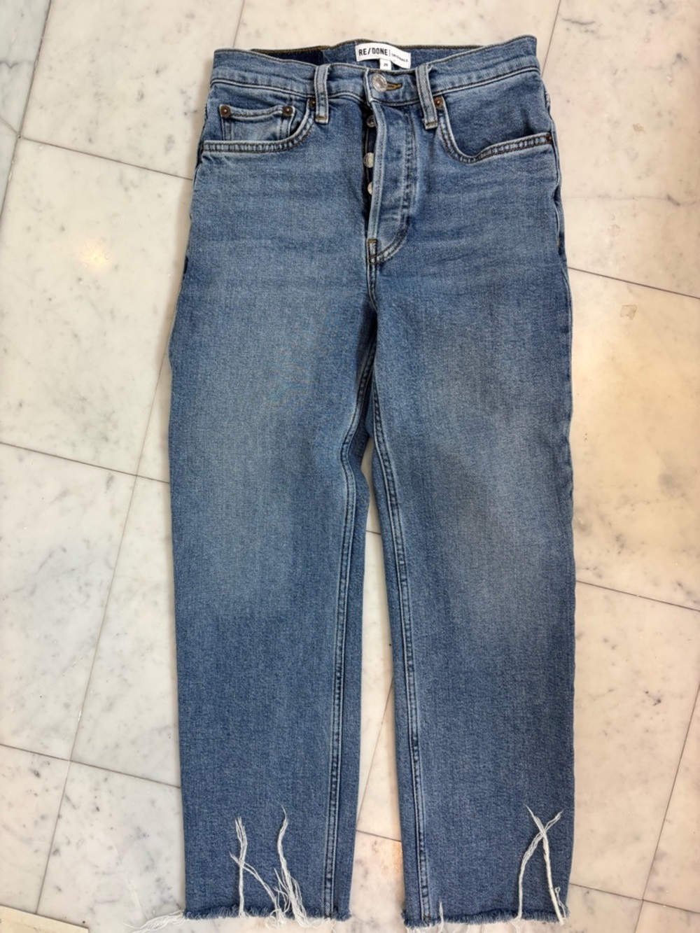 Re/Done Self Corps mid rise Straight-Leg Jeans size 25